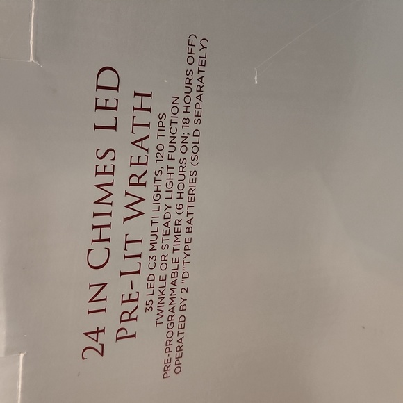 24" Chimes Led Pre-Lit Wreath - Picture 4 of 5